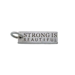Vintage YFN Sterling Silver 925 Strong Is Beautiful Charm Pendant